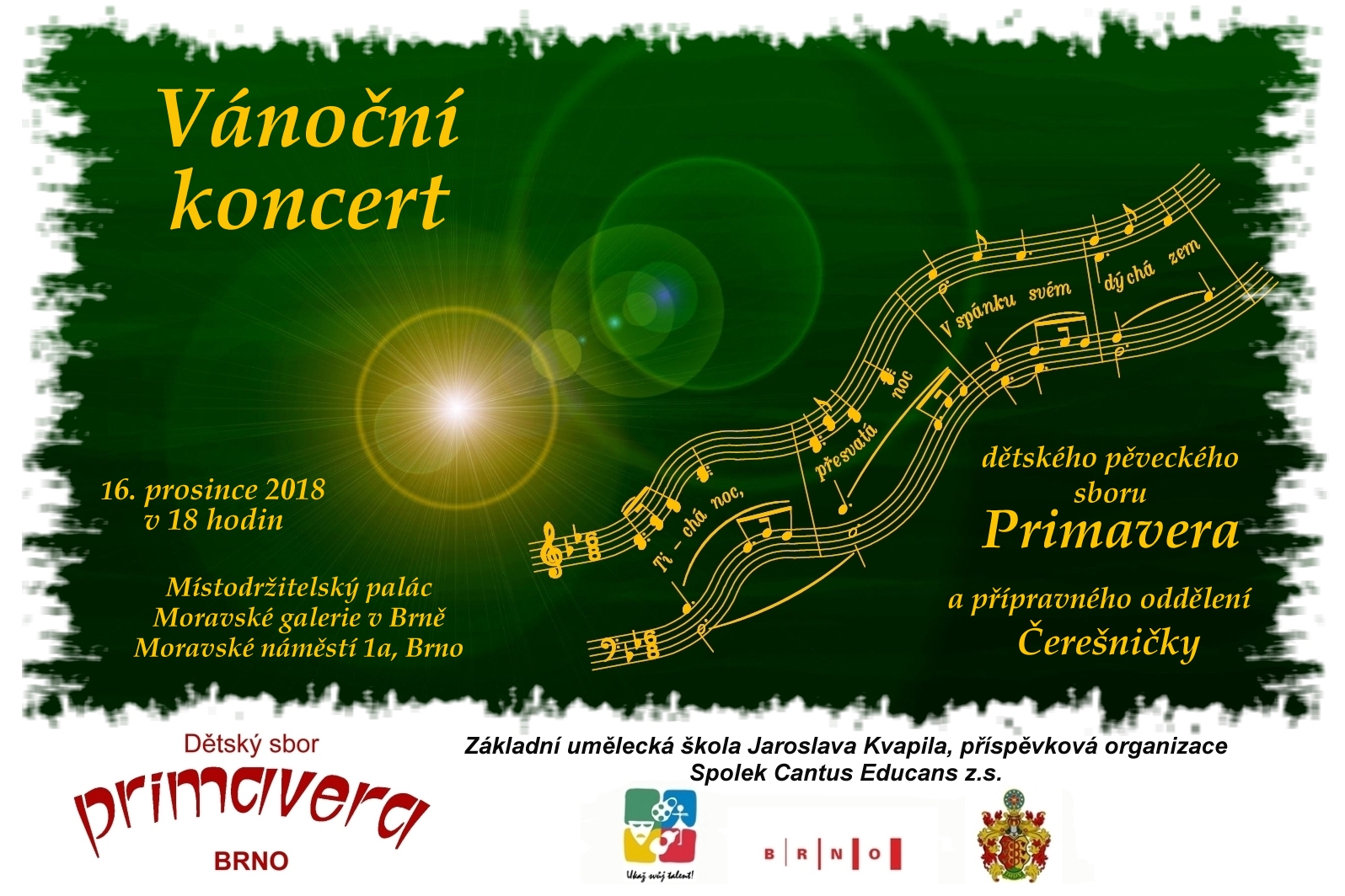 Pozvánka: Vánoční koncert Primavery a Čerešniček